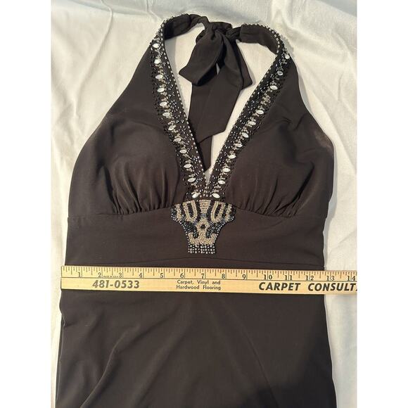 Cache Woman's Beaded Halter Top Black Dress Size 2 - Picture 7 of 7